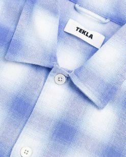 Tekla Chemise De Pyjama En Flanelle A Carreaux Bleu Clair | Sous-Vetement